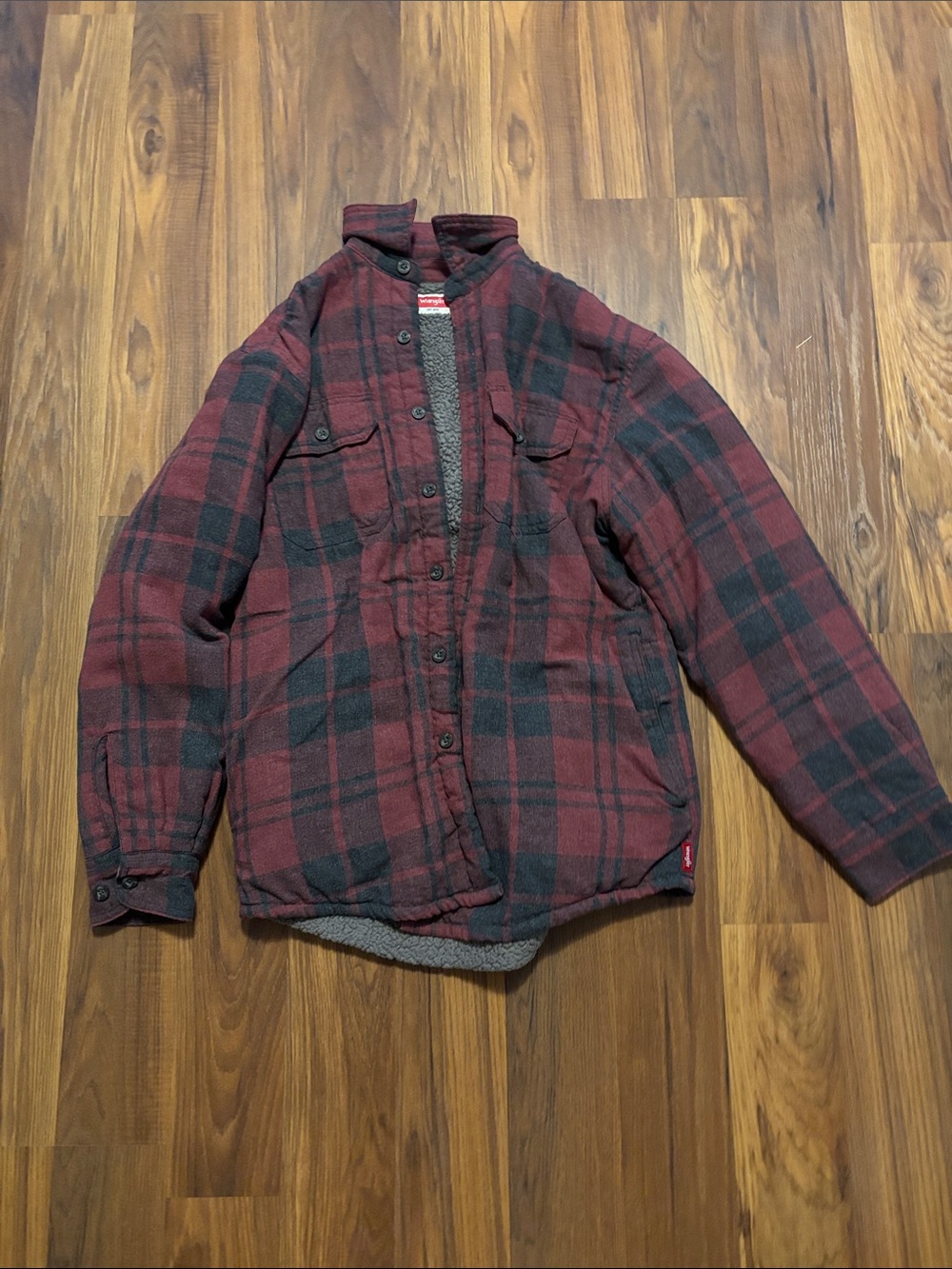 Wrangler’s Men's Red Plaid Sherpa-Lined Jacket
